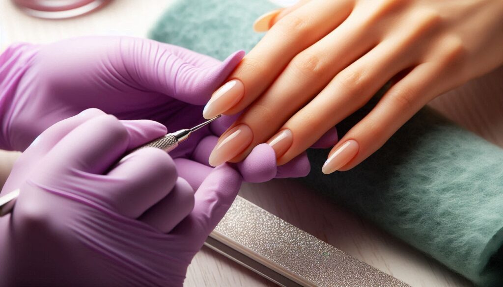 Preparación de uñas para diseño de mosaico.