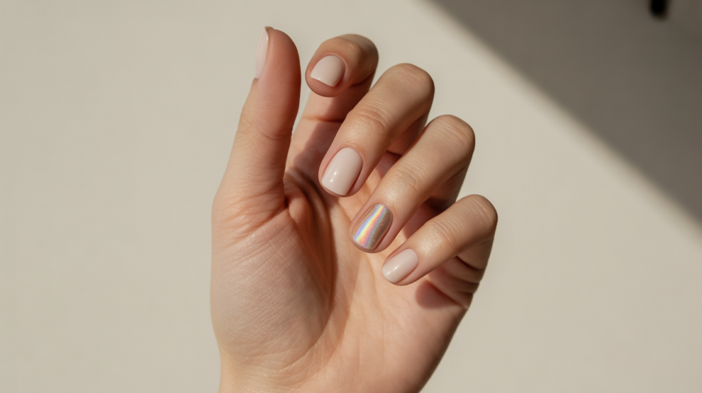 uñas holográficas minimalistas elegantes