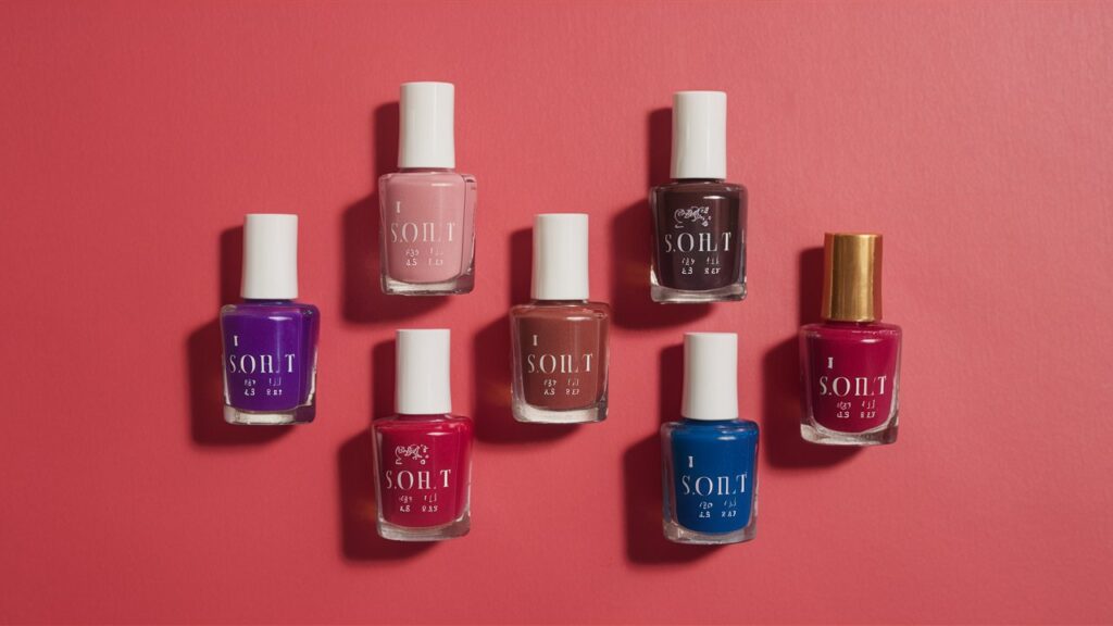 Esmaltes de uñas variados.