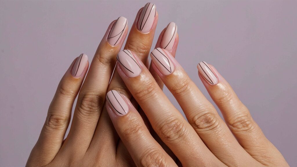 Uñas con diseños minimalistas en colores neutros.