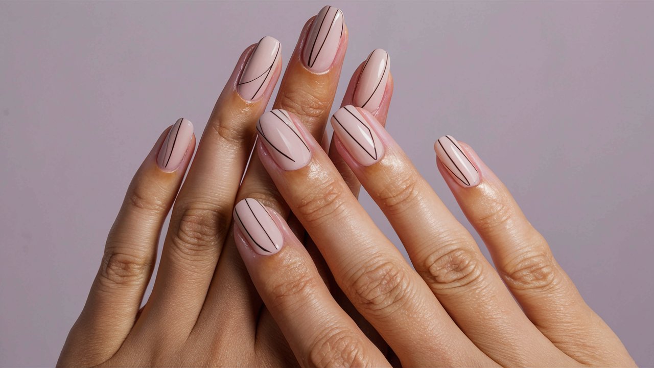 Uñas con diseños minimalistas en colores neutros.