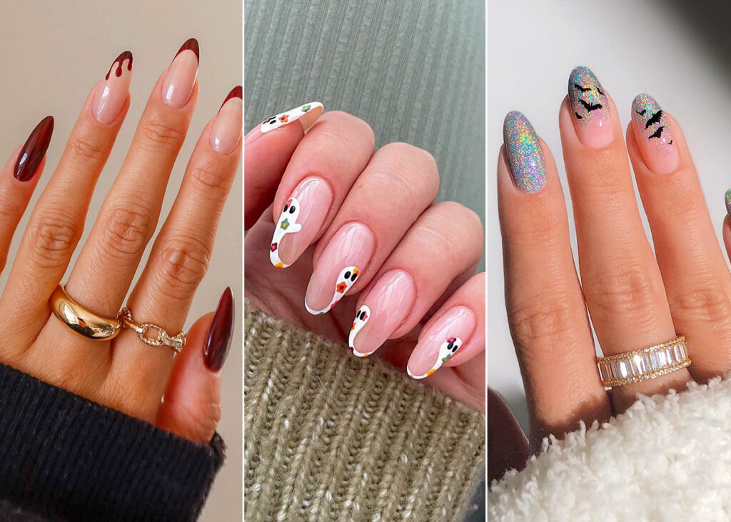 Diseños de uñas con efecto metálico en tonos brillantes