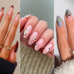 Diseños de uñas con efecto metálico en tonos brillantes