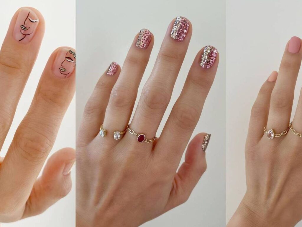 Ideas de diseño de uñas cortas inspiradas en la naturaleza