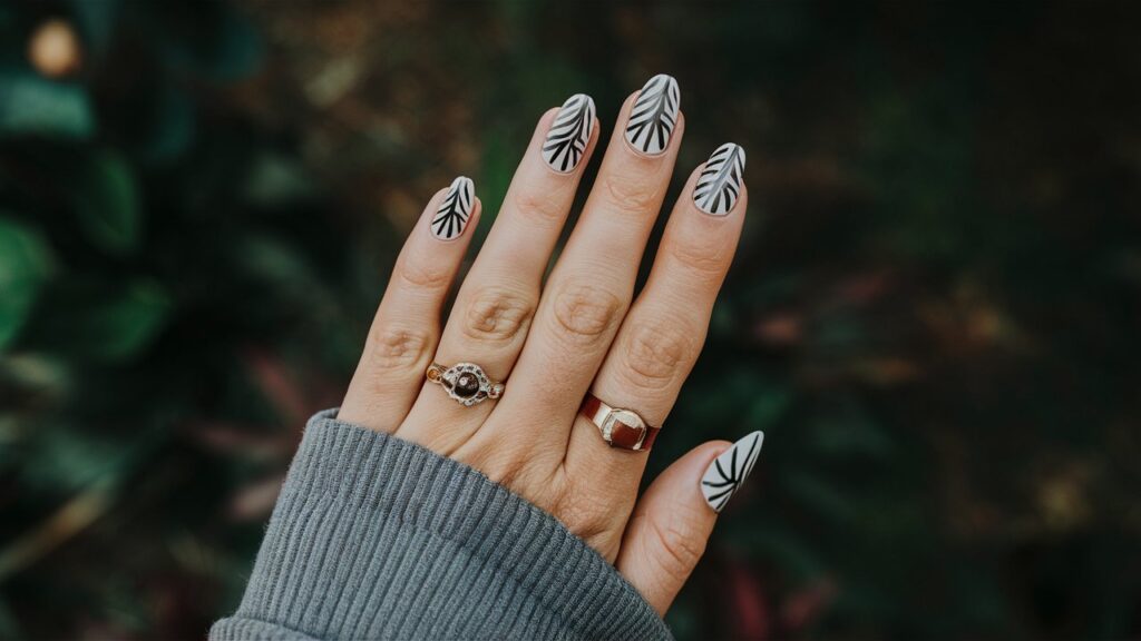 Diseño tribal en blanco y negro.