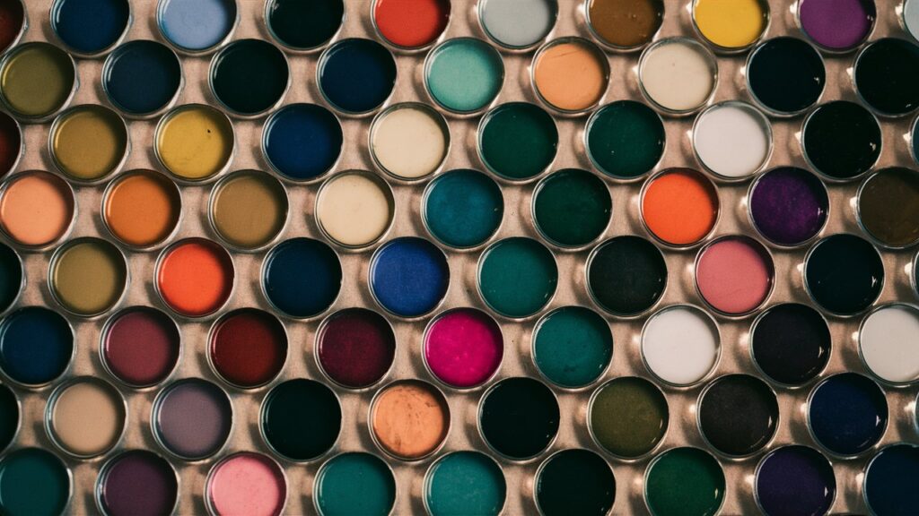 Paleta de colores de esmaltes de uñas.