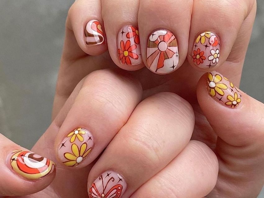 Inspiración de diseños de uñas estilo boho chic