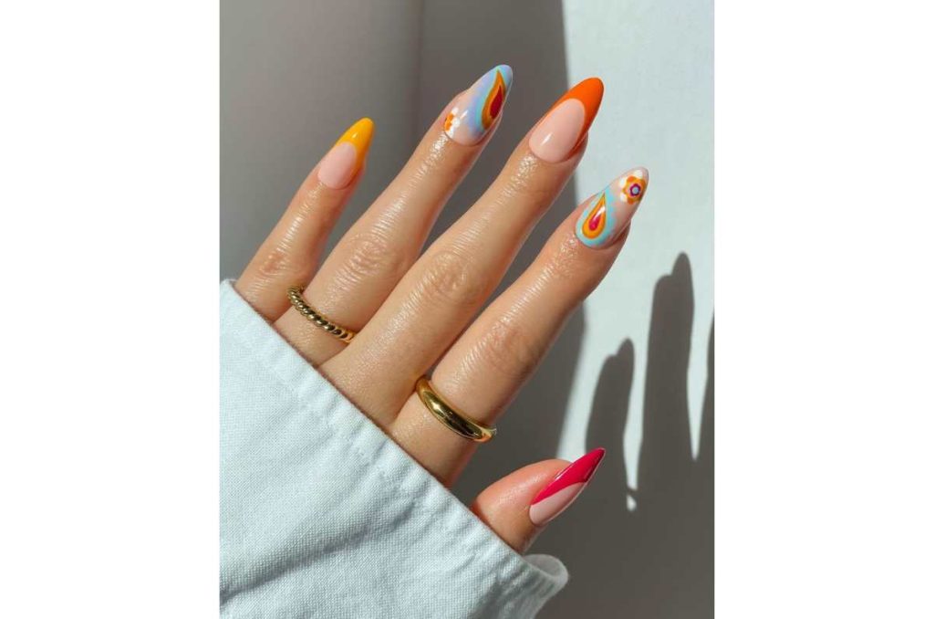 Inspiración de diseños de uñas estilo retro