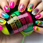 Inspiración de nail art con diseños geométricos