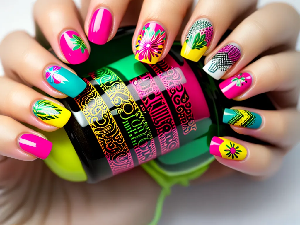 Inspiración de nail art con diseños geométricos