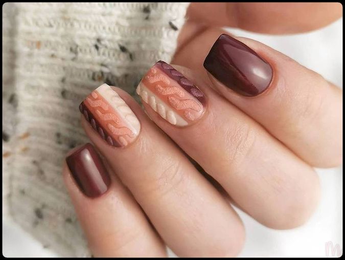 Inspiración de nail art con texturas