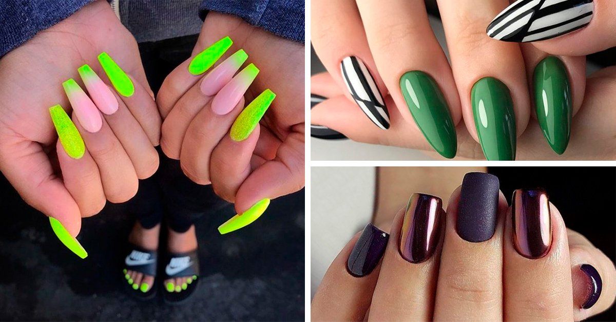 Nail art en colores vibrantes y llamativos