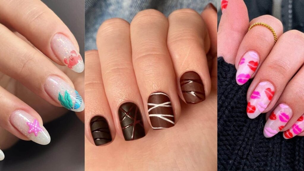 Tendencia de uñas con efecto de mármol con glitter: añade brillo a tus manicuras