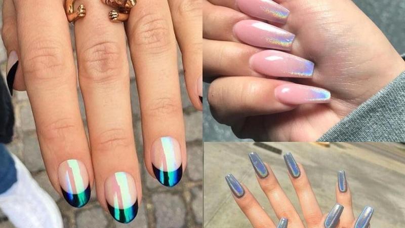 Tendencias de nail art con efecto holográfico