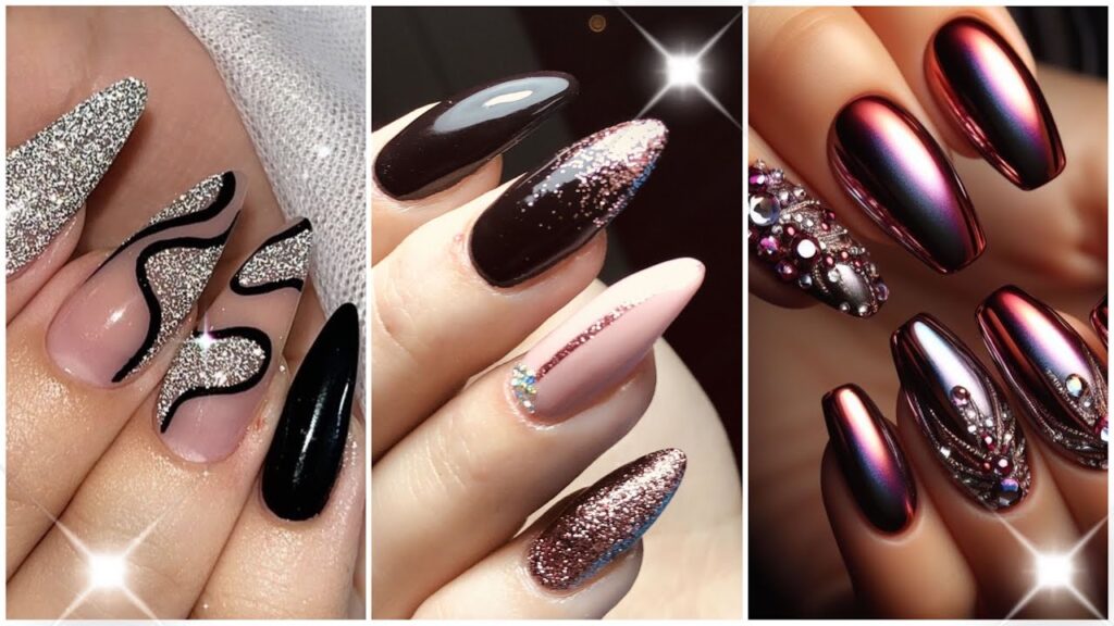 Tendencias de nail art con glitter y brillo