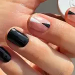 Uñas naturales y elegantes con diseños geométricos